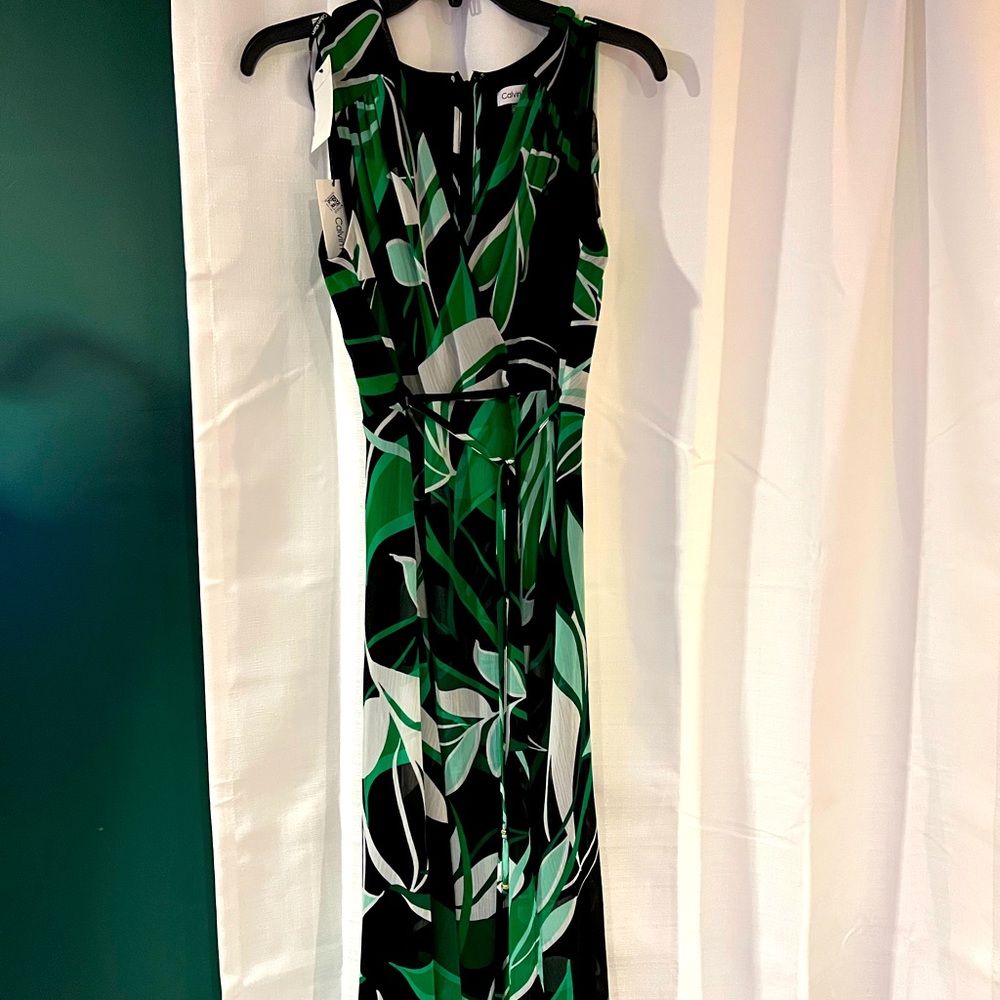 Calvin Klein floral chiffon dress